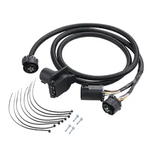 7-Pin Trailer Wiring Harness Extension Connector Vehicle-Side Truck Bed for Gooseneck 5th Wheel for Chevy Dodge Ford GM