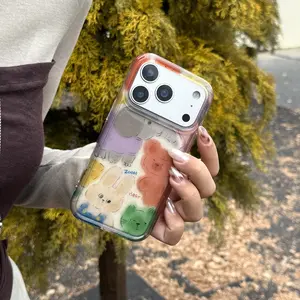 Elephant Bear Zoo Phone Case for Apple iPhone 17 Pro Max, Cute Girl Heart Design, Fashionable 16 Pro Max, Protective Cover for Men and Women