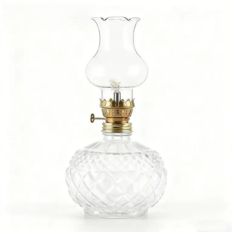 Vintage Candle-Shaped Hurricane Glass Lamp Holder - Retro Crystal Candle Stand, Room Decor Centerpiece, Charming Home Decoration for Outdoors & Living Room Use