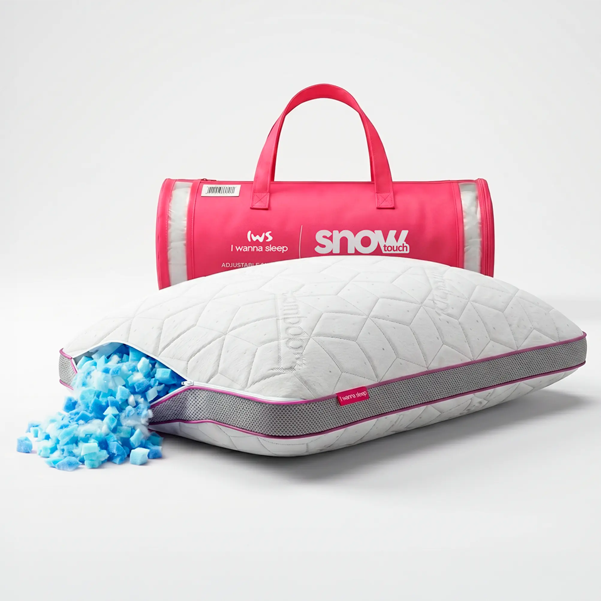 Adjustable Memory Foam Pillow – SnowTouch Customizable Loft Pillow with Gel-Infused Foam & Bamboo Cover for Neck Pain Relief (Side, Back & Stomach Sleepers)