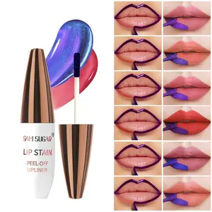 2 in 1 Peel Off Lip Liner, Lipliner & Lip Tint Makeup, Natural Matte Highly Pigmented Lip Gloss, Long Lasting Waterproof Non-Stick Cup Lip Stain, Multi-Use Lip Liner Pen for Plump Lips, Ideal for Daily Wear, Party, Holiday Makeup Beauty Gift