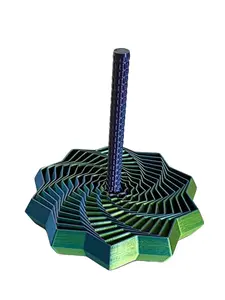 3.5" Small 3D Print Fidget Expandable Multi Color (Blue Purple Yellow) Star with Handle for Stress Relief or Fun Desk Toy Adult Child Gift #12