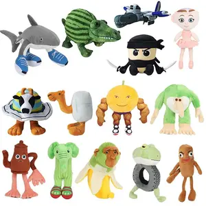 Tung Tung Tung Sahur Plush Funny Tralalelo Tralala Sharks Stuffed Doll Funny Italian Brainrot Plush Doll Pillow Toy Kid Gifts
