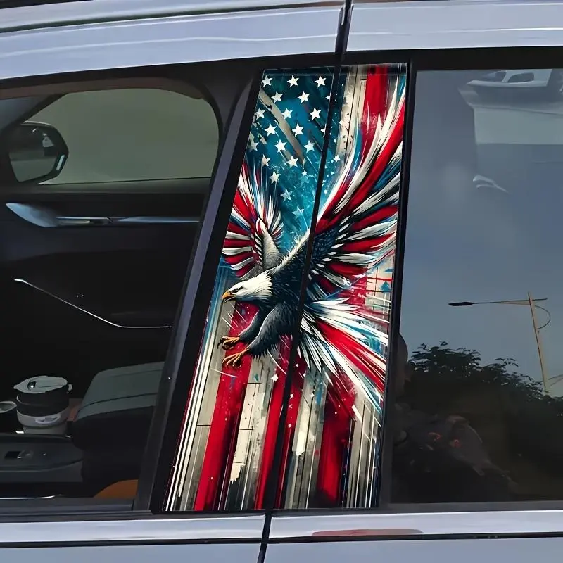 American Flag & Eagle Pattern Car Sticker, Durable Vinyl Self Adhesive Bumper Sticker, Automotive Decals, Car Exterior Decoration Accessories for Car, Wall & Window, Car Decals