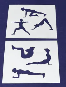 Yoga Stencils- Women-2 Piece Set -14 Mil Mylar