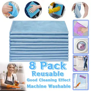 8 pieces of ultra-fine fiber cleaning cloth (15.75 x 15.75), quickly clean windows, windshields, mirrors, and phone screens
