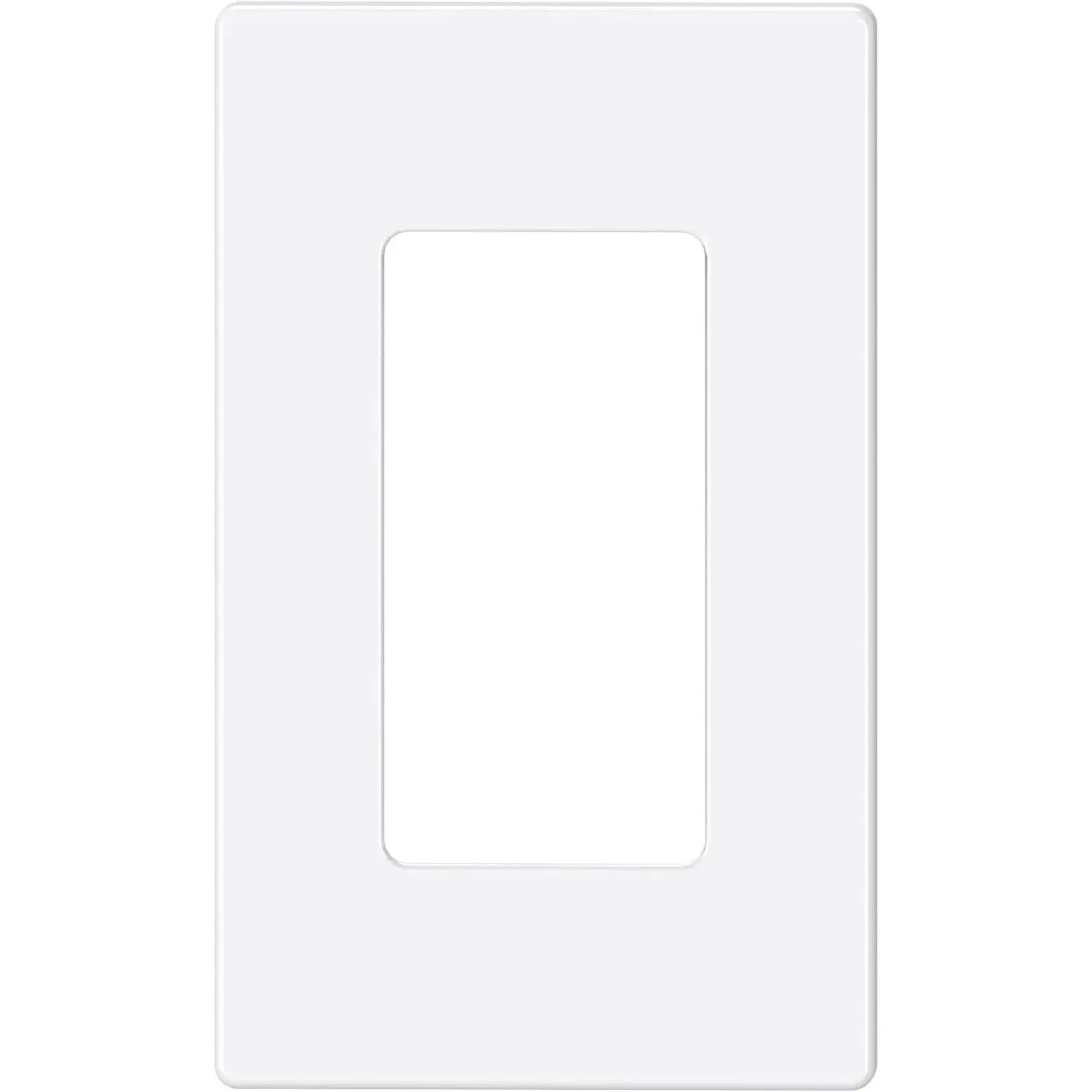 1-Gang Screwless Decorator Wall Plate Cover for Receptacle Outlet & Light , Standard Size 4.53"H x 2.75"W, Unbreakable Thermoplastic Faceplate, UL Listed, Matte White 1-Pack