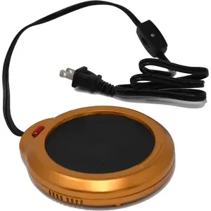Mug Warmer, Multipurpose Heating Pad for Desktop Heated Coffee & Tea or Candle & Wax Warmer, Copper Finish