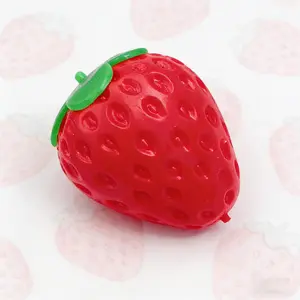 Simulation Strawberry Squishy Stress Relief Toy, TPR Soft Squeeze Ball, Novelty Fidget Toy for Anxiety & Venting