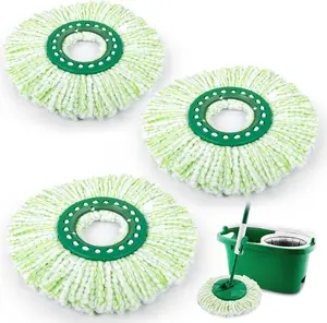 3 Pack Mop  Replacement for Libman Tornado, Spin Mop Replacement  Compatible with Libman, Easy to Replace, Machine Washable, Green and White