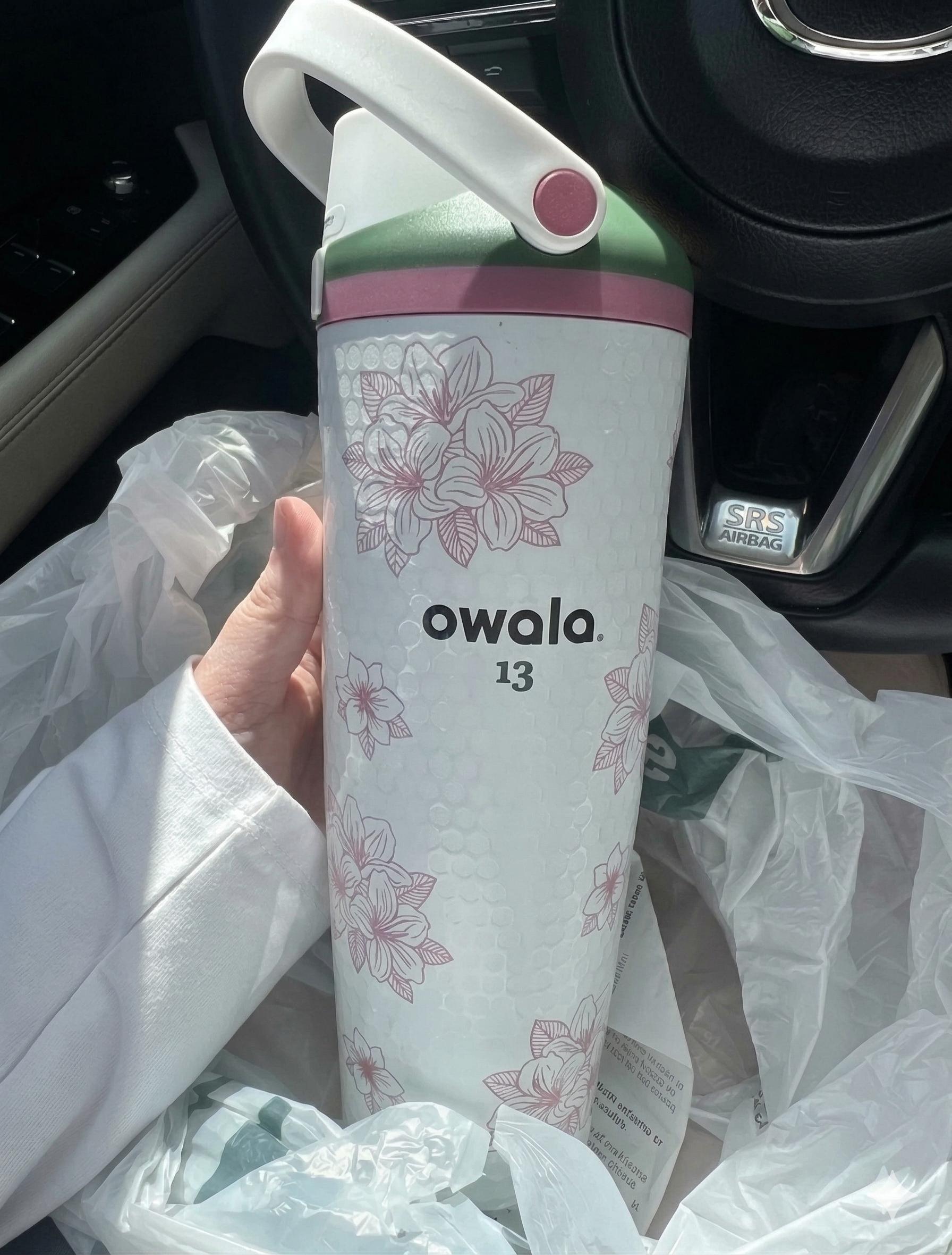 Owala FreeSip Azalea 13 30oz Floral Water Bottle | Limited Edition Insulated Stainless Steel Tumbler Leak Proof Reusable Travel Cup Gift for Women