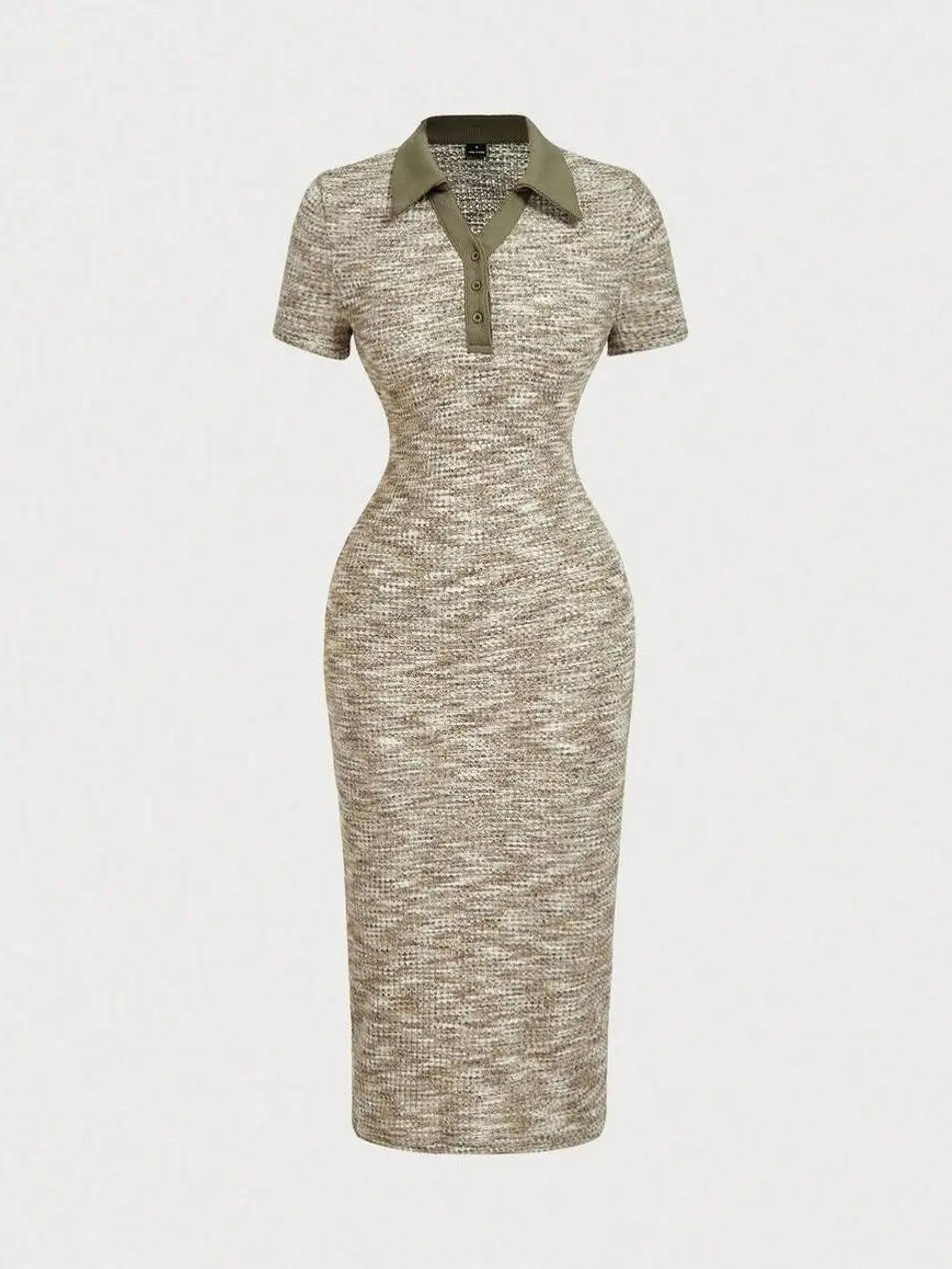 MOD Preppy Style Navy And White Contrast Collar Button Front Dress