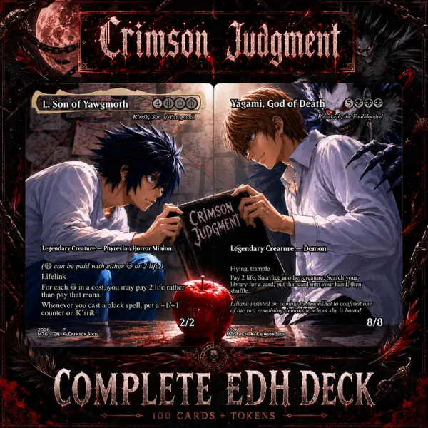 Crimson Judgment Deck | 100 Card EDH Commander + Tokens | Anime Proxy EDH