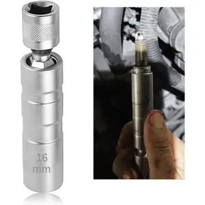 16mm 5/8" Spark Plug Socket with 3/8" Drive,12 Points  Spark Plug Tool with Thin Wall Design for Removing Glow Plugs,360? Rotatable  Accessories CRV Socket (16mm)
