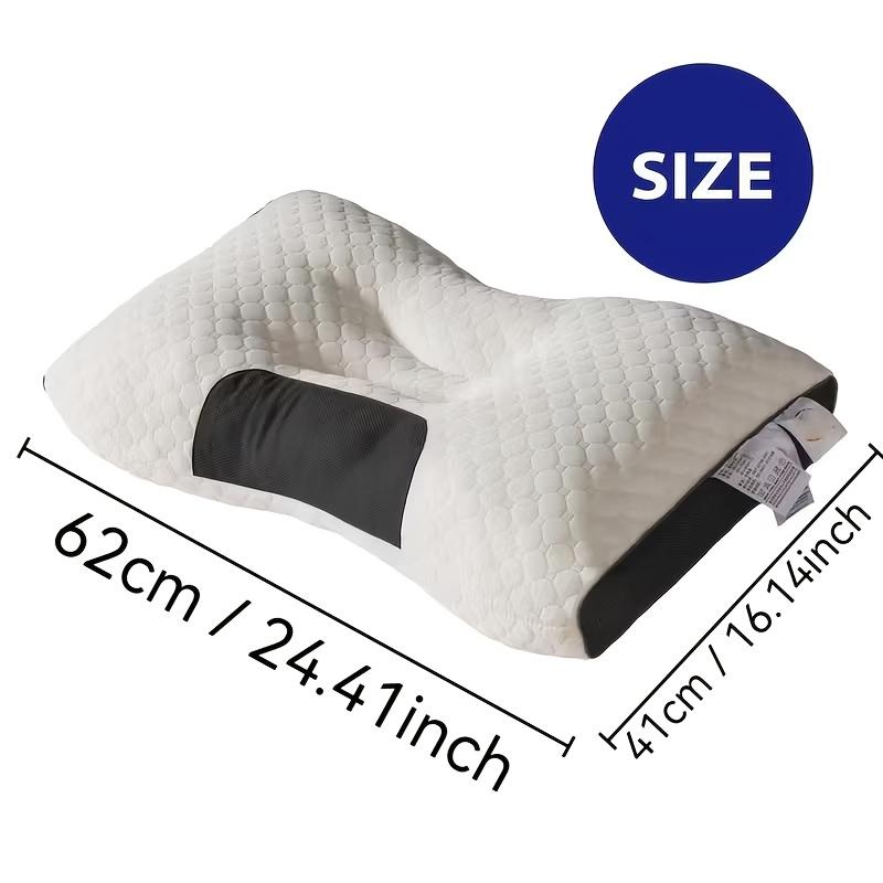 1pc Luxury star hotel quality Pillow - Deep sleep neck support, high-density non-drooping all-season pillow, grey pillowcase, 100% polyester fiber filling, hand-washable and vacuum-packed, sleep neck pillow, exquisite home decoration