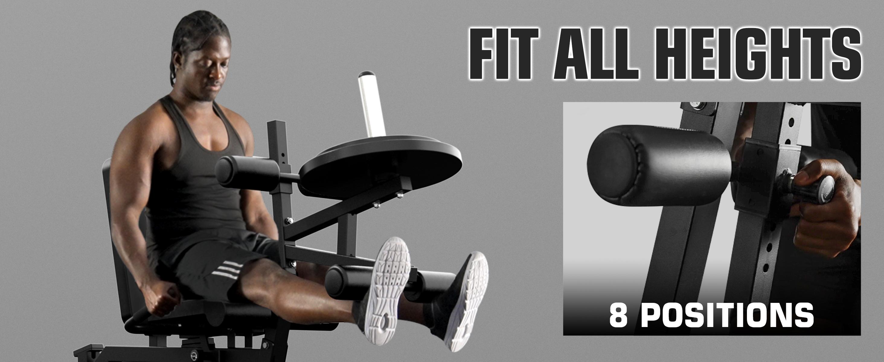 MIKOLO Leg Extension & Curl Machine, Adjustable Seated Leg Extension and Lying Leg Curl Equipment for Lower Body Workouts at Home Gym, 600LB Capacity Strength Training Accessory