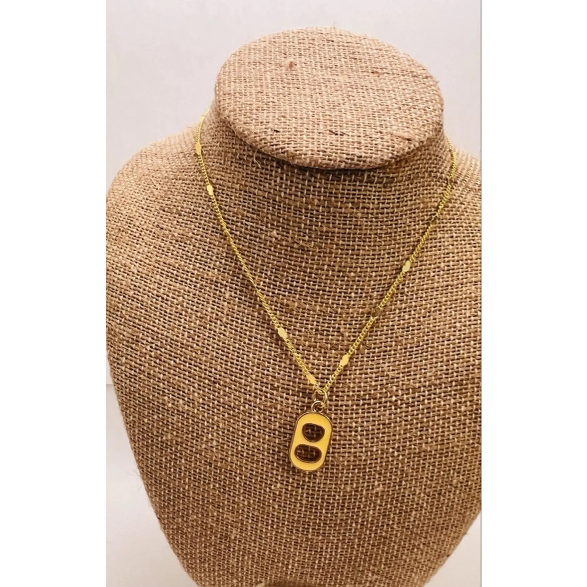 Banana Taffy Soda Tab Necklace 14k Gold Filled Chain  Size 18.5 in