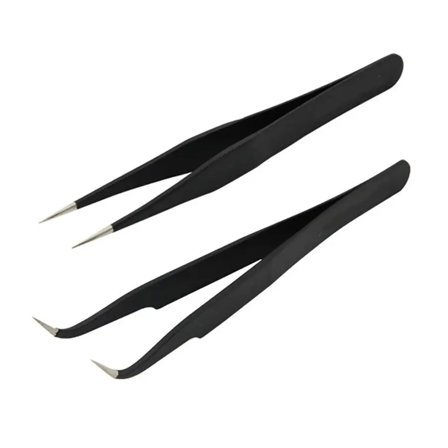Eyelash Extension Tweezer Set, 2-Piece Stainless Steel Multi-Functional Cosmetic Makeup Tweezers, Curved Design for Perfect Lash Application, Eyelash Extension Kit, Eyelashes Cluster Tweezers, Cosmetic Makeup Tool, Make Up Tools