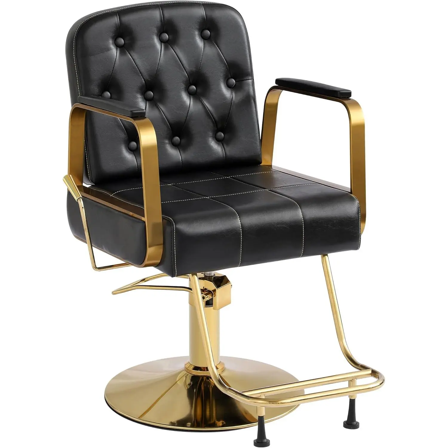 Barber Salon Chair for Hair Sylist, Hydraulic Salon Chairs, Height Adjustable Barber Chairs, Reclining Barber Styling Chairs, 360 Degrees Rotation Shampoo Chair for Barbershop (Black)
