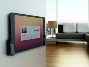 DURABLE Visio clip Universal Tablet Wall Mount - Space-saving and Secure Tablet and Phone Docking Station, Smart Home Tablet Holder Charger Station