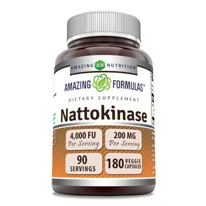 Amazing Formulas Nattokinase Supplement | 200 Mg (4000 FU) | 180 Veggie Capsules | Non-GMO | Gluten-Free | Made in USA