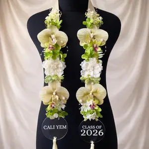Handmade Floral Ribbon Lei Stole – Personalized Graduation Sash for Seniors