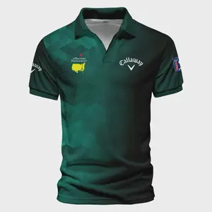 Callaway.y Golf Sport Dark Green Gradient Masters Tournament Vneck Polo Shirt - for Men