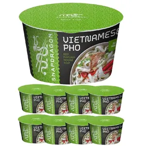 Snapdragon Vietnamese Pho Bowls Beef Flavor - 9 Bowls x 2.1 Oz - Total Net Wt 18.9 Oz - Instant Noodle Pack - Food