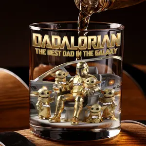 Legendary Space Dad Round Glass - Personalized Gifts For Dads