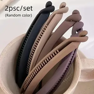 2 elegant and simple banana hairpins - non-slip plastic hairband with glitter embellishment, random color mixing for all hairstyles & styles, cute daily headgear, modern hairpin design, durable hairpin, firm grip