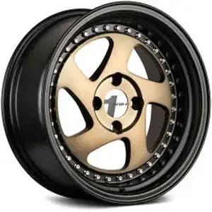 AVID1 AV19 Bronze Black 15x8 +25 4x100 Alloy Wheel with Exposed Lugs One Piece Design for Enhanced Vehicle Build