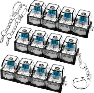 Keyboard Fidget Toy, Keyboard Fidget Keychain 4-in-1 Keyboard Decompression Button Finger Clicker Toys, Button Stress Relief Fidget Valentines Gifts Stuffers for Kids Women