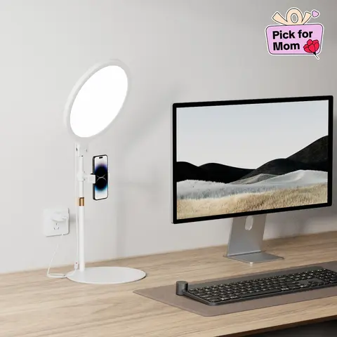 【BackToSchool】Weilisi 10.5in Adjustable Desk Ring Light with Stand & Phone Holder - Brighter & Softer Professional Lighting, Enhance Your Beauty, 3-Year Customer Support for Cellphone Webcam Meetings, Live Streams