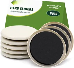 Furniture Sliders for Carpet 8 count - 3 1/2 inch Furniture Moving Slider Chair  Floors Protectors Move Your Furniture Easy & Safely(for Carpet)