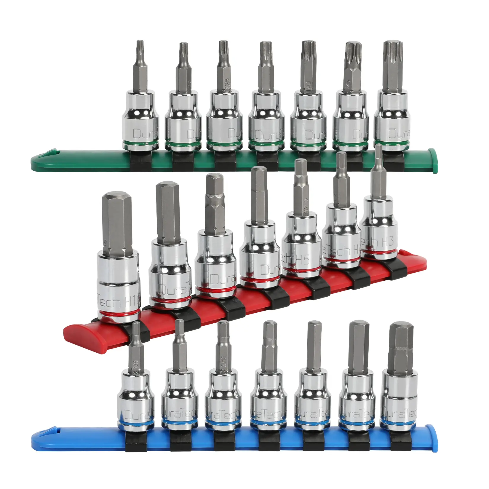 #backtoschool DURATECH Allen Bit Socket Set, 3/8'' Drive Torx, 21-Piece, Premium CR-V Socket and S2 Bits, Metric&SAE