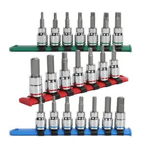 Click to see full view      2+  2 VIDEOS DURATECH Allen Bit Socket Set, 3/8'' Drive Torx, 21-Piece, Premium CR-V Socket and S2 Bits, Metric&SAE