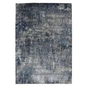 212 MAIN Polyester Abstract Area Rug - Power-Loomed Rectangle, 2x3 ft, Gray & Orange, Fade-Resistant, Contemporary-Modern Style for Living Rooms, Abstract Area Rugs, Polyester Rug