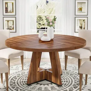 Round    4, 47 Inch Farmhouse Kitchen  Small Dinner  Wood Kitchen Dinning     Kitchen,Living  Table dining room for