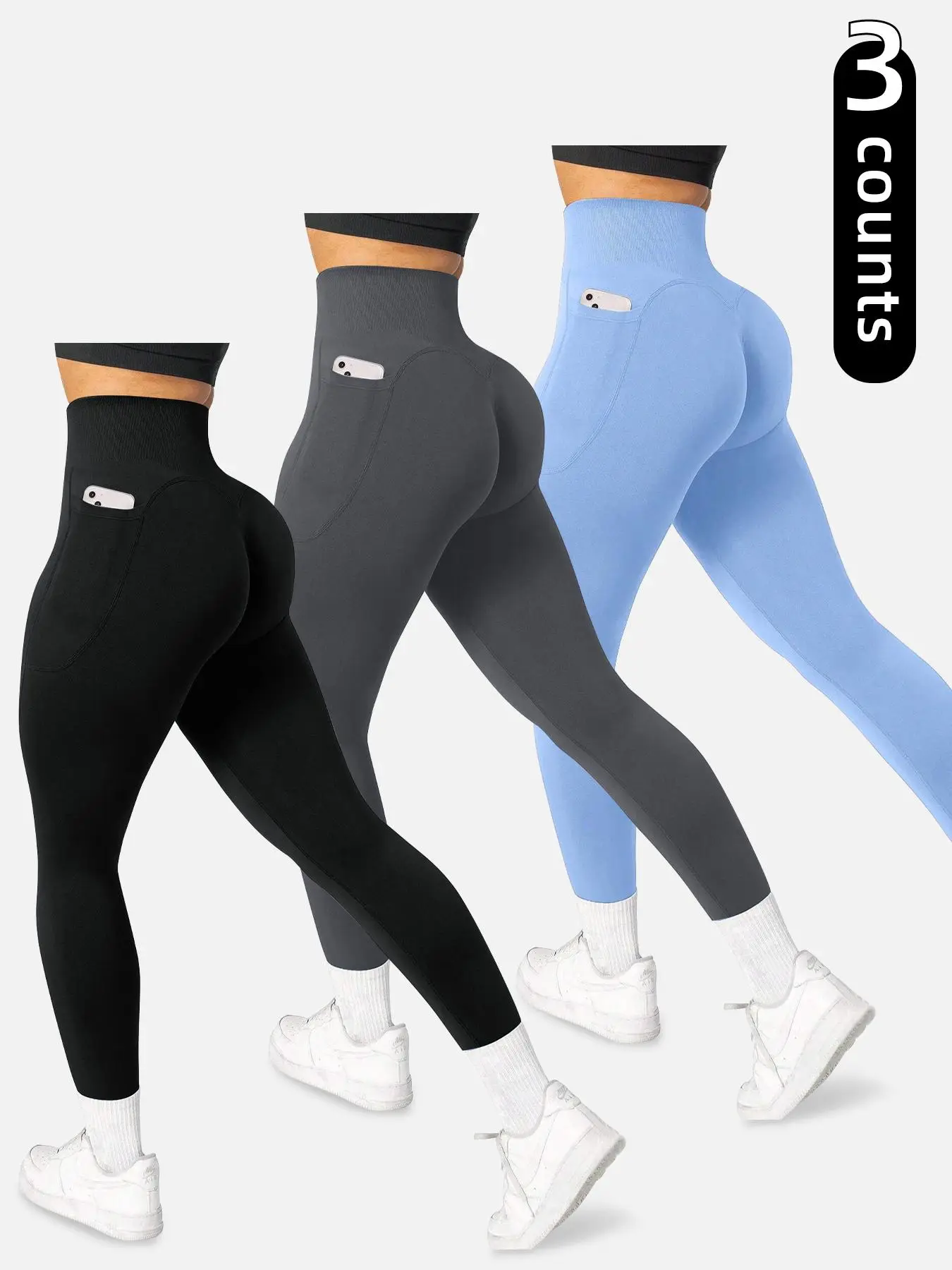 Women's Pocket Leggings, Sporty Comfy Breathable Skinny Pants, Workout Clothes Women, Athleisure Fitness Leggings, Stretchable Stylish Activewear, Tig