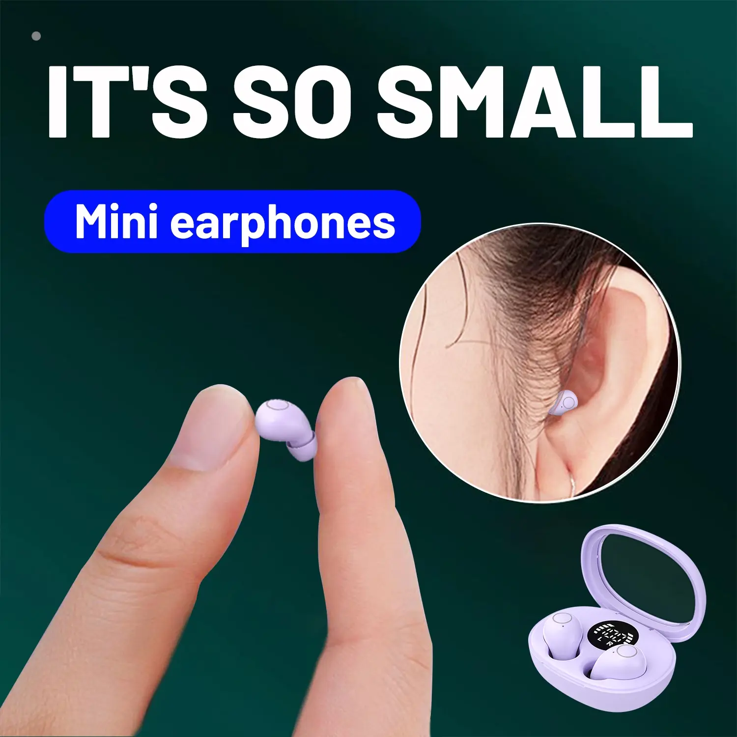 INSONIXN Mini invisible wireless Bluetooth earbuds with high fidelity sound quality, low frequency loop, intelligent noise reduction, side sleeping, sleeping, sports, commuting, and class are the perfect gifts headphone gamingheadset touch operation