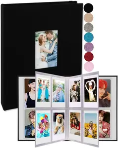 2x3 Photo Album 208 Vertical Photos - Linen Front Window, Photo Album Compatible with  Instax Mini Film 7s 8+ 9 11, Polaroid Snap/PIC 300,  Sprocket, Zip Printer, Black