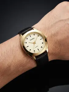 Men's Leather Strap Sports Watch, Casual Quartz Wristwatch, Analog Watches, Simple Style, Perfect for Daily Wear, Durable & Stylish Design
