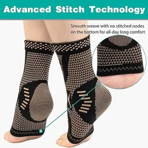 2PCS Copper Ankle Brace Adjustable Compression Sleeve (Pair)-Ankle Support Heel Brace for Achilles Tendonitis, Plantar Fasciitis-Eases Swelling and Sprained Ankle, Copper Infused, Pair Set tiktokshopspringglowup,summervibes