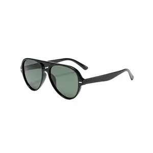 Plastic Brain Classic Retro Aviator Sunglasses | Vintage Double Bridge Tortoise & Black Shades Unisex