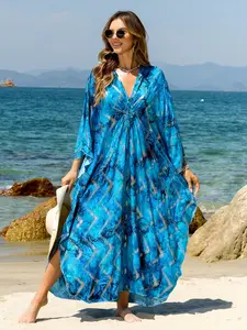 EDOLYNSA plus size Dress women's vacation beach wear Boho swimsuit cover-up Swimwear Cover Up vibrant lounge wear Ladies Summer Clothes lounging kaftan bathrobe Swim cover ups Q1869