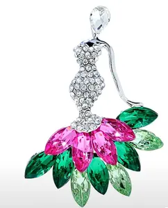 Pink and Green Crystal Sisterhood Pin Alpha Kappa Alpha Sorority Inspired Brooch