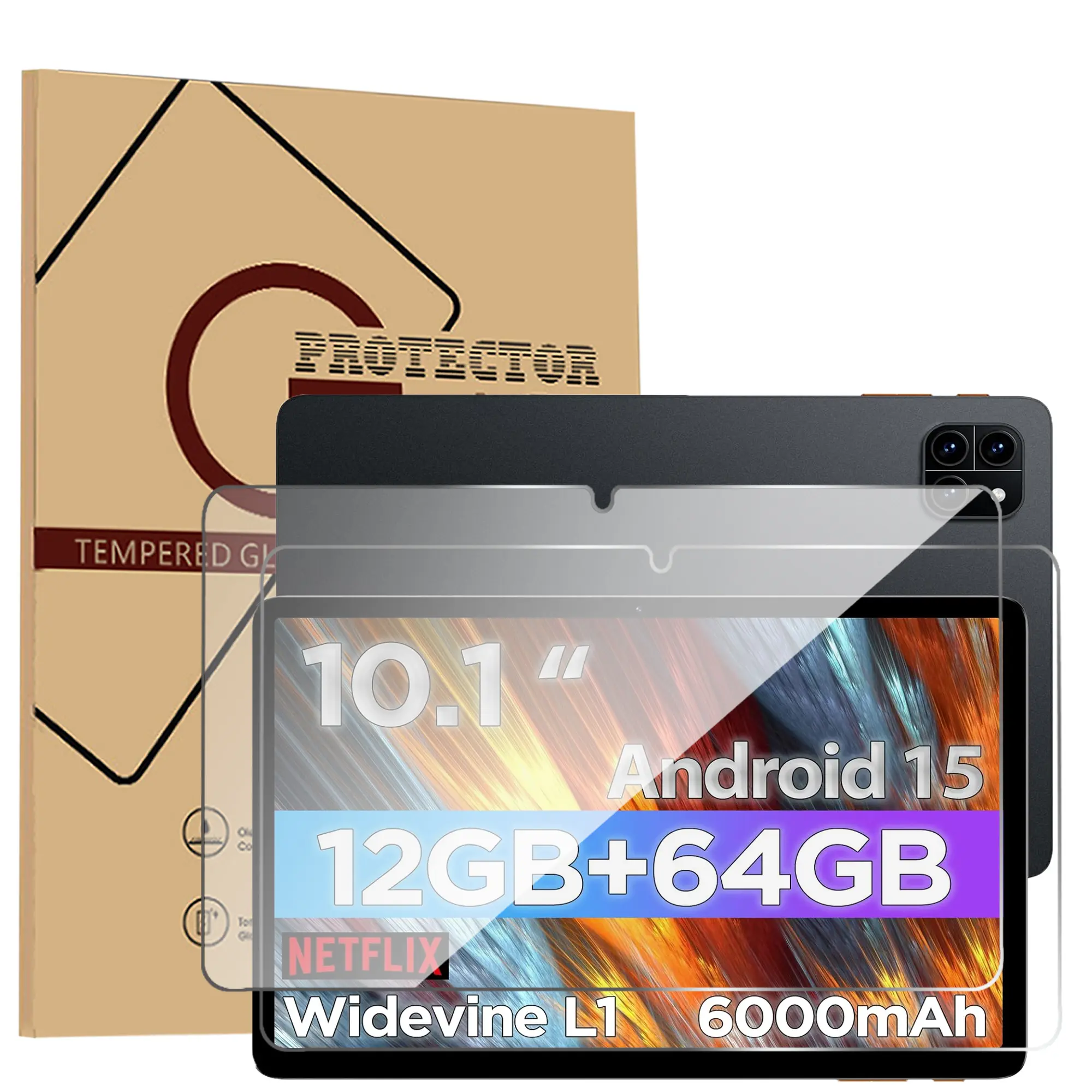 2 Pack Tempered Glass Screen Protector for Callsky tab 10.1 inch Anti Scratch HD Clear