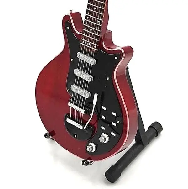 Miniature QUEEN BRIAN MAY Red Special Guitar with Free Display Stand Collectible Memorabilia GIFT