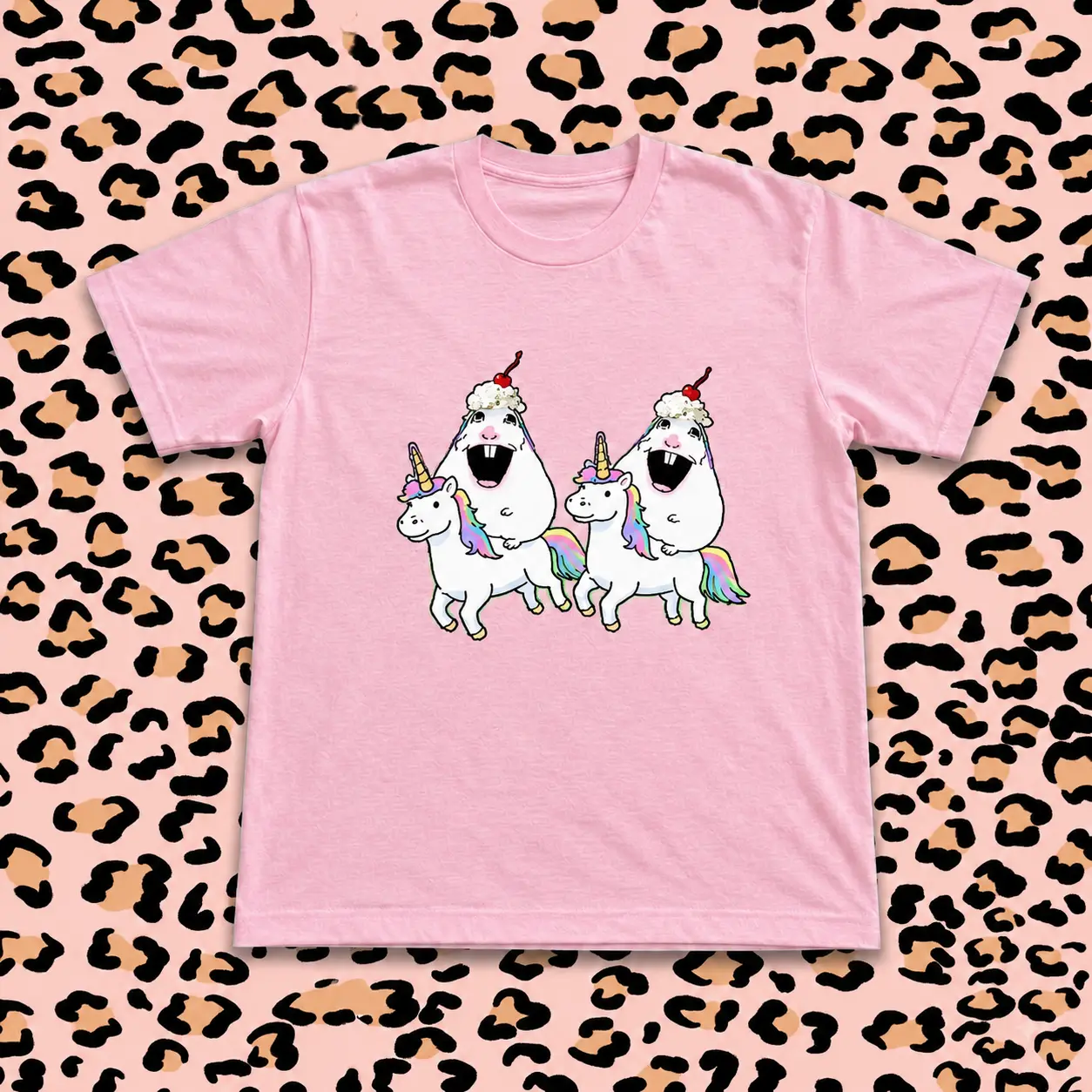 Cute Hamster Unicorn T-Shirt, Funny Hamster Riding Unicorn Graphic T-Shirt, Colorful Fantasy Animal T-Shirt, Kawaii Hamster Graphic Tee, Y2K Cute Aesthetic T-Shirt, Whimsical Cartoon T-Shirt, Retro Funny Animal Shirt