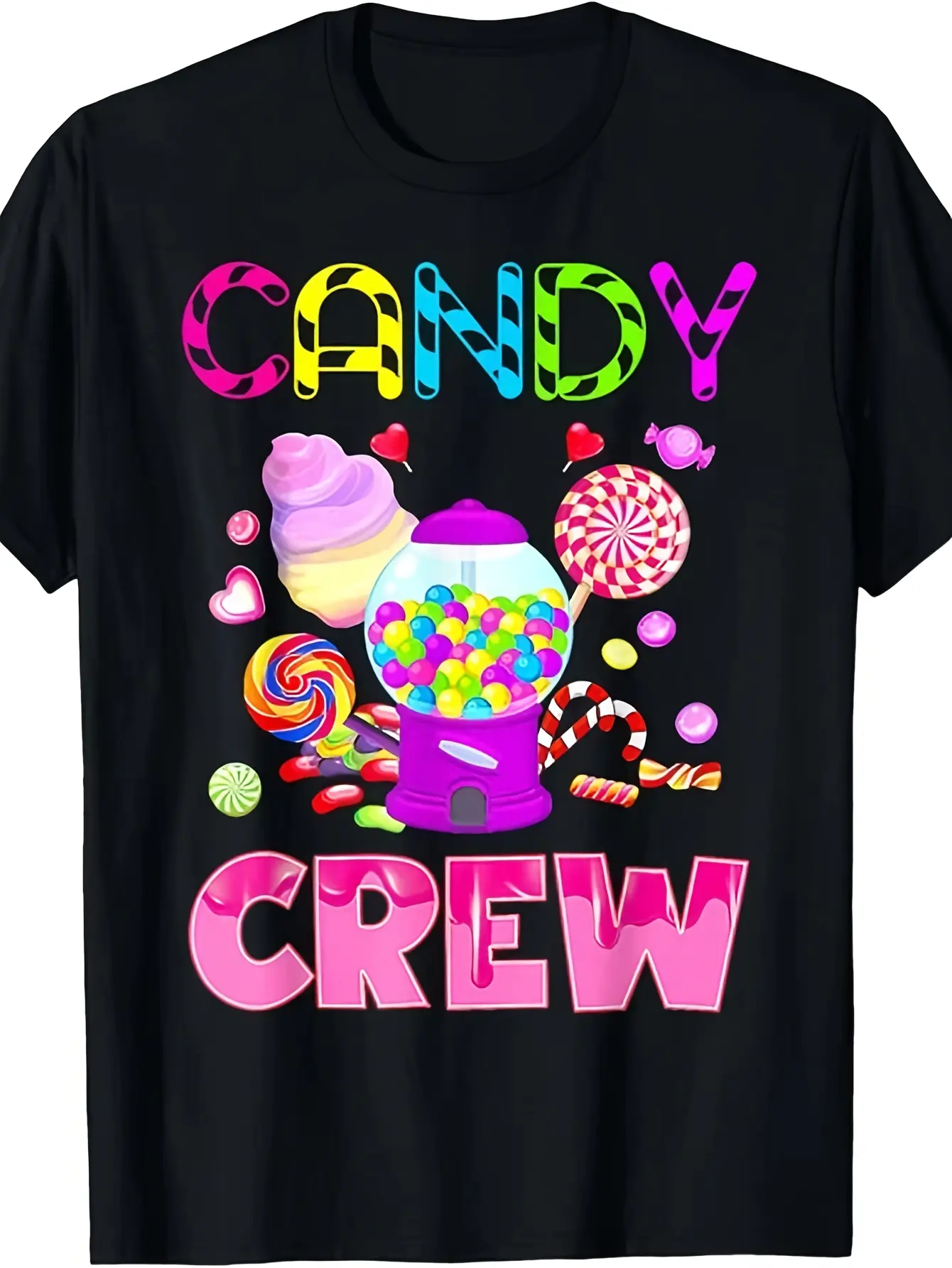 Men's  Women's Retro Candy Crew Graphic T-Shirt - unisex soft cotton short sleeve t shirt, vintage graphic casual tee for men women teens, perfect birthday holiday gift for camping travel gym daily street  wear